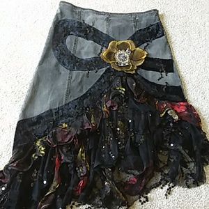 Rossi Roma Black denim Skirt